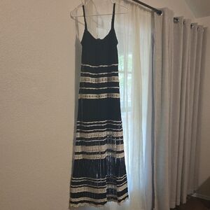 Abercrombie & Fitch Maxi Knit Dress Black/Cream